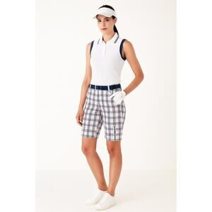 New Bikkembergs Plaid Bermuda Long Women’s Golf Shorts Size 40